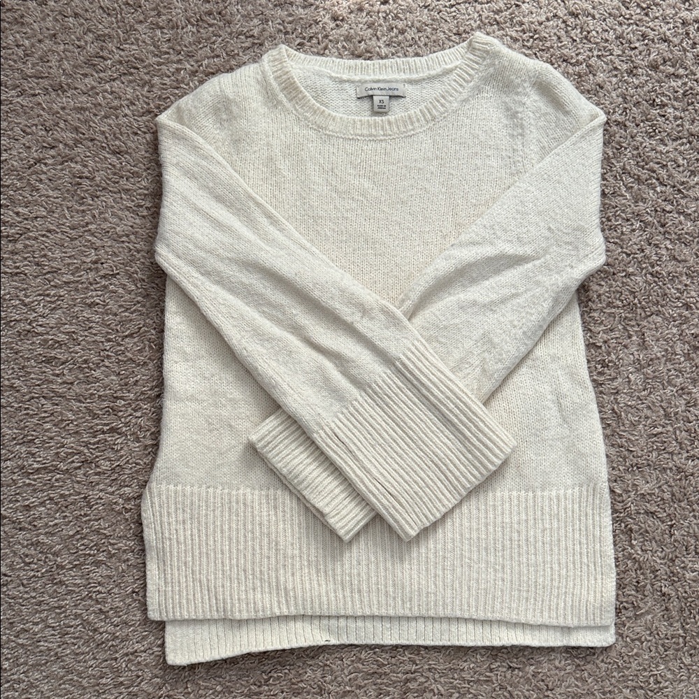 Calvin Klein Collection Cream Crew Neck Sweater